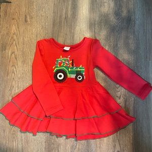 RicRac & Ruffles Christmas Tractor Tunic 4T